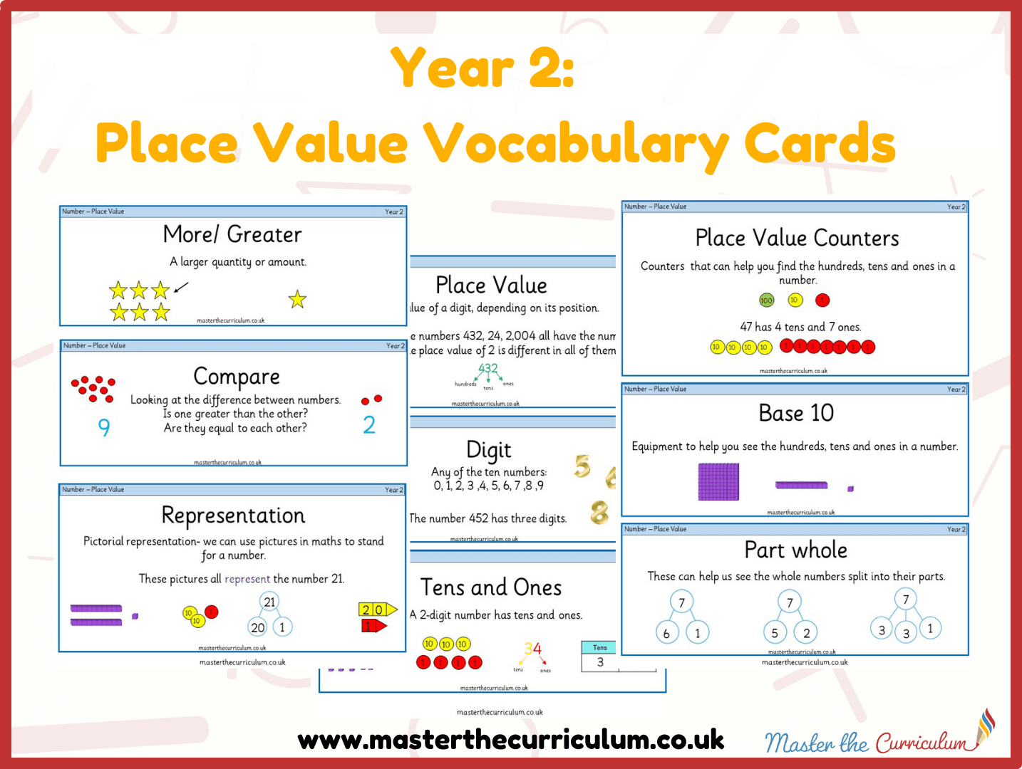 Cover of Year 2 – Place Value Vocabulary Cards