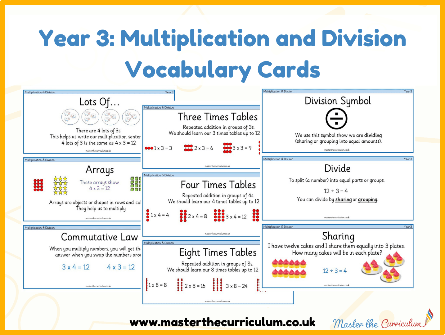 Cover of Year 3 – Multiplication and Division Vocabulary (Autumn)