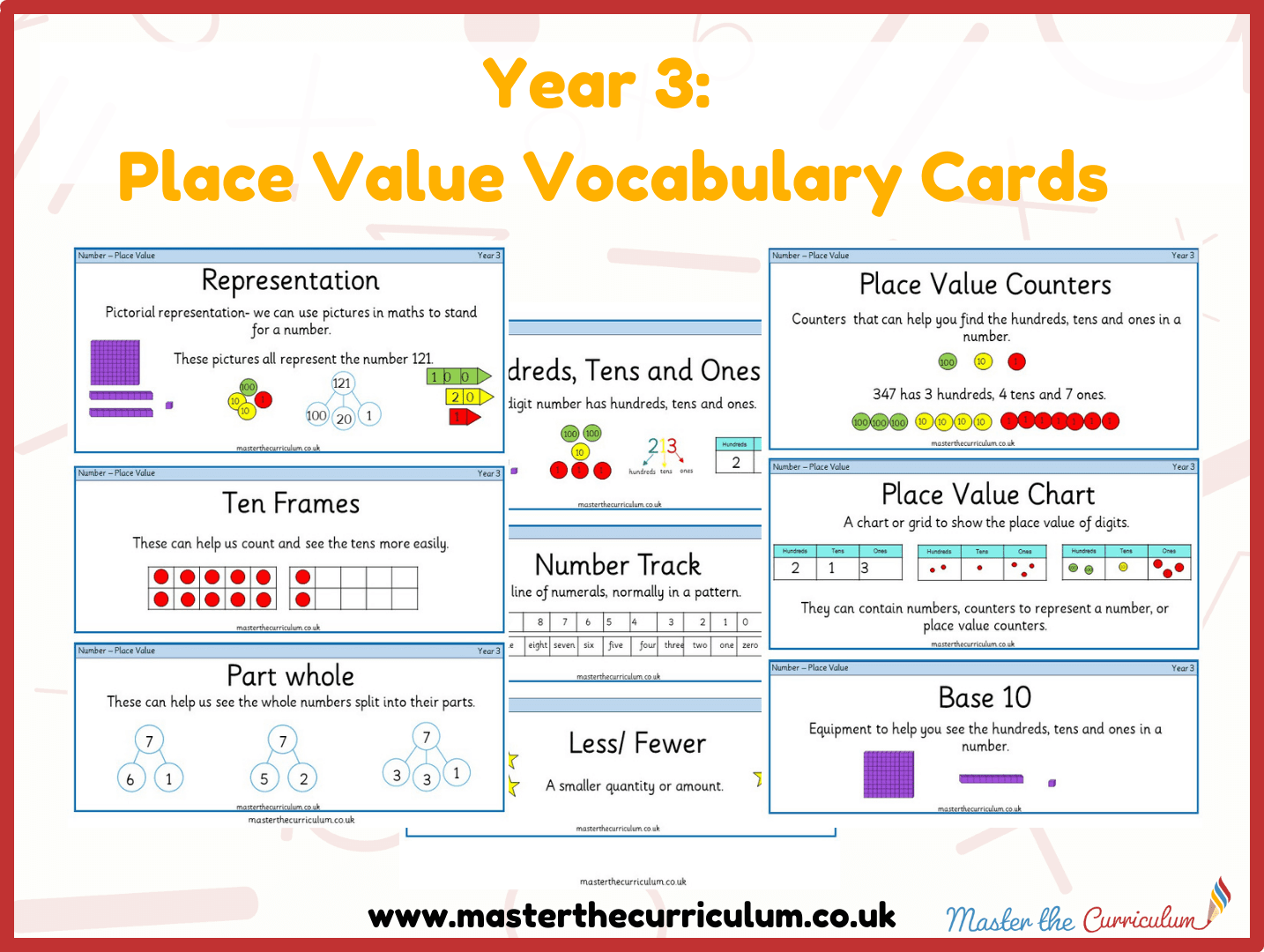Cover of Year 3 – Place Value Vocabulary Cards