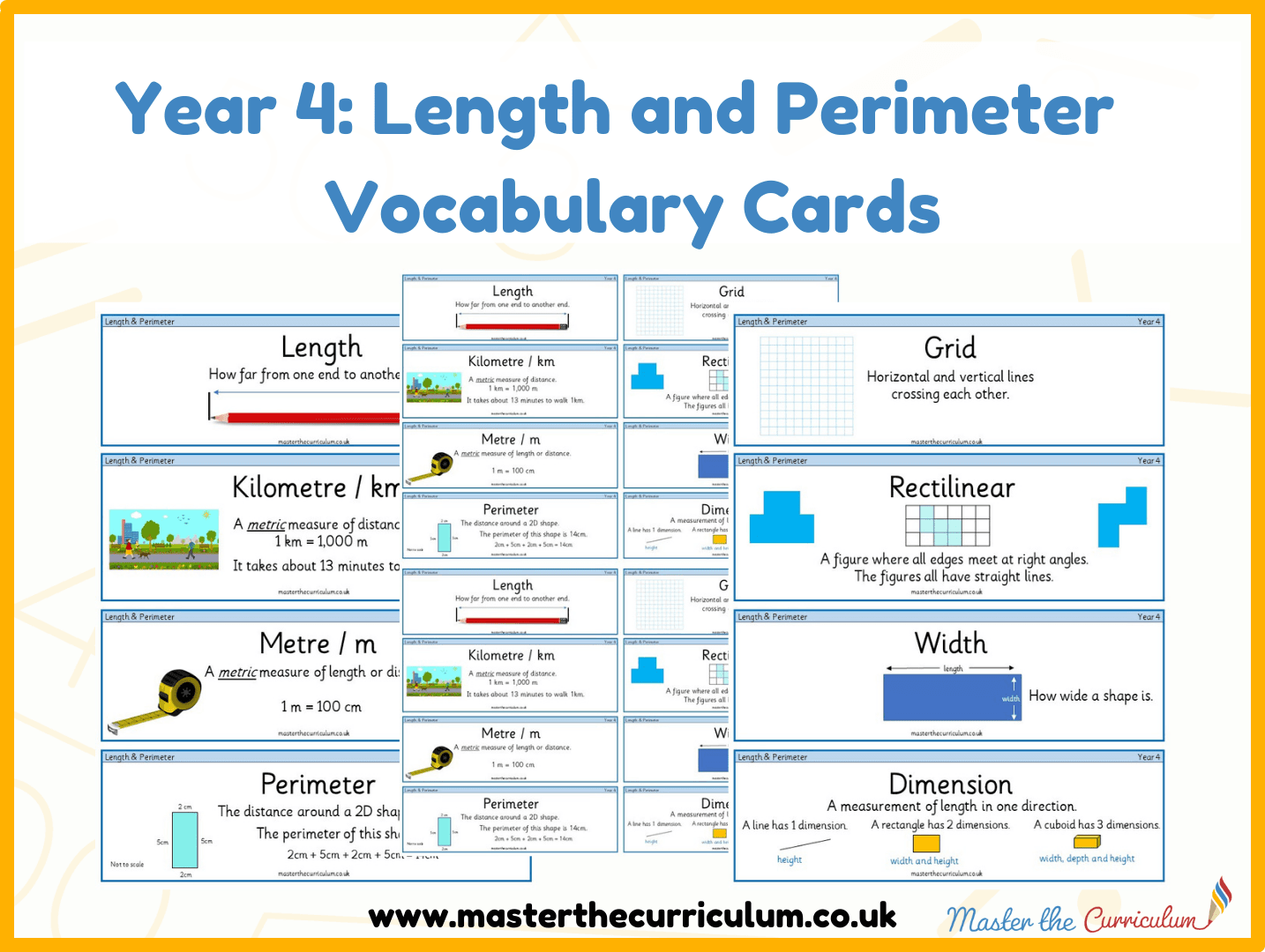 Cover of Year 4 Length and Perimeter Vocabulary