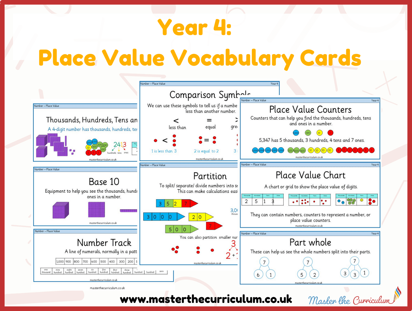 Cover of Year 4 – Place Value Vocabulary Cards