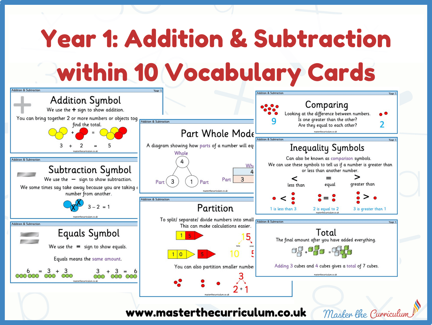 Cover of Year 1- Addition & Subtraction Vocabulary Cards