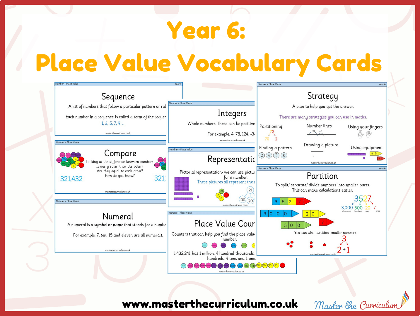 Cover of Year 6 – Place Value Vocabulary Cards