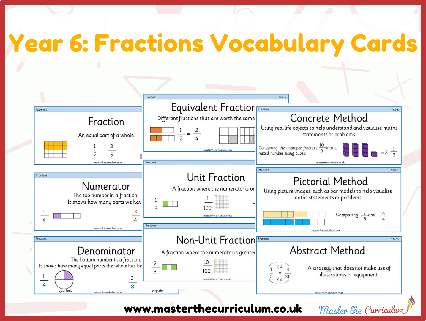 Cover of Year 6- Fractions Vocabulary And Assessment
