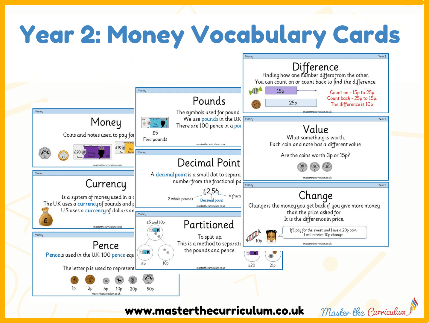 Cover of Year 2- Money Vocabulary Cards