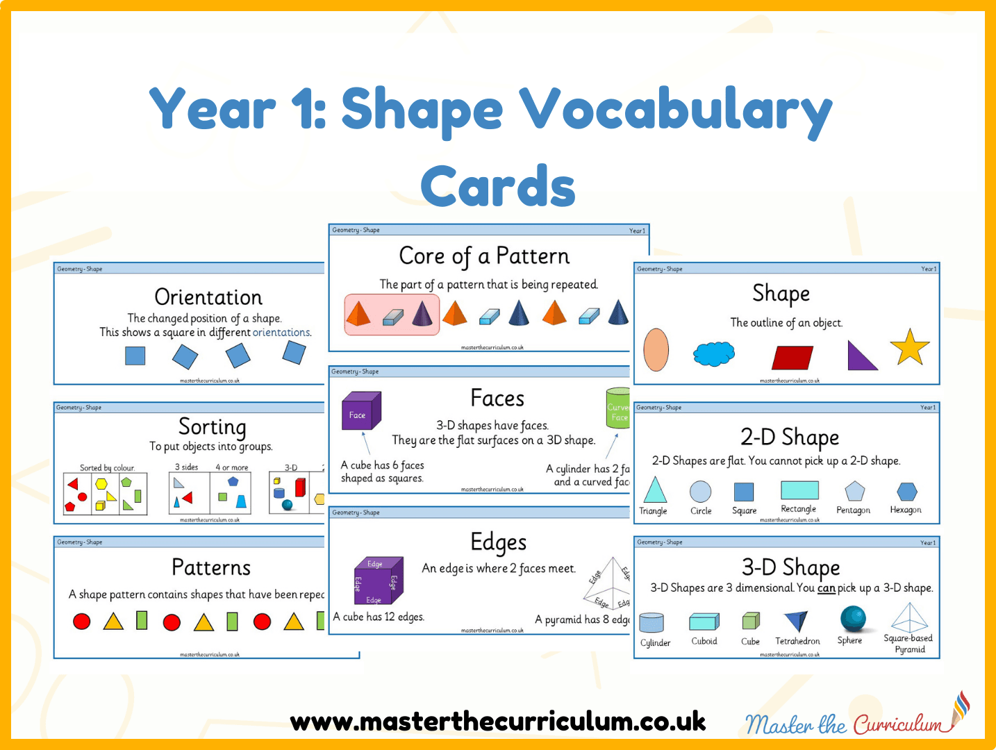 Cover of Year 1- Shape Vocabulary Cards
