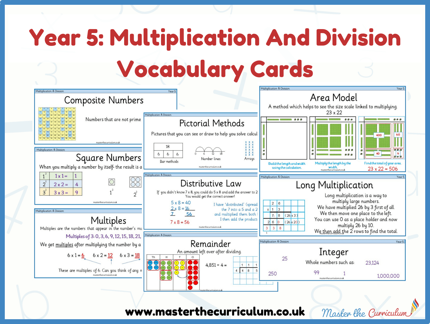 Cover of Year 5 – Multiplication And Division Vocabulary