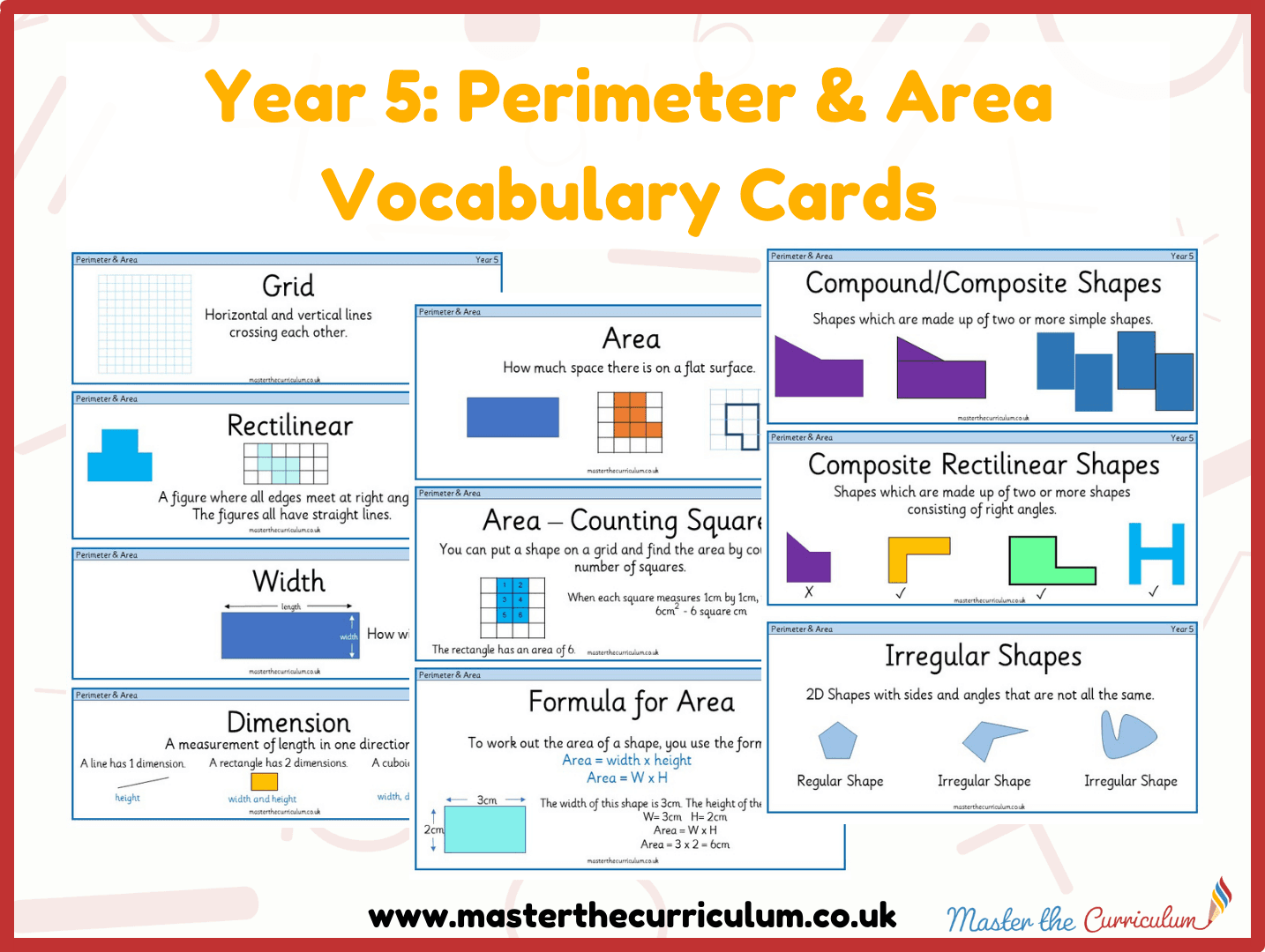Cover of Year 5 – Perimeter & Area Vocabulary