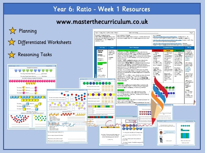 Cover of Year 6 – Ratio Differentiated Worksheets – Week 1