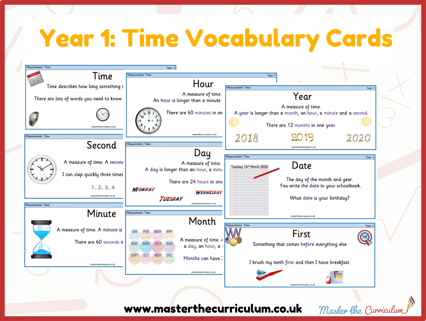 Cover of Year 1 – Time Vocabulary Cards