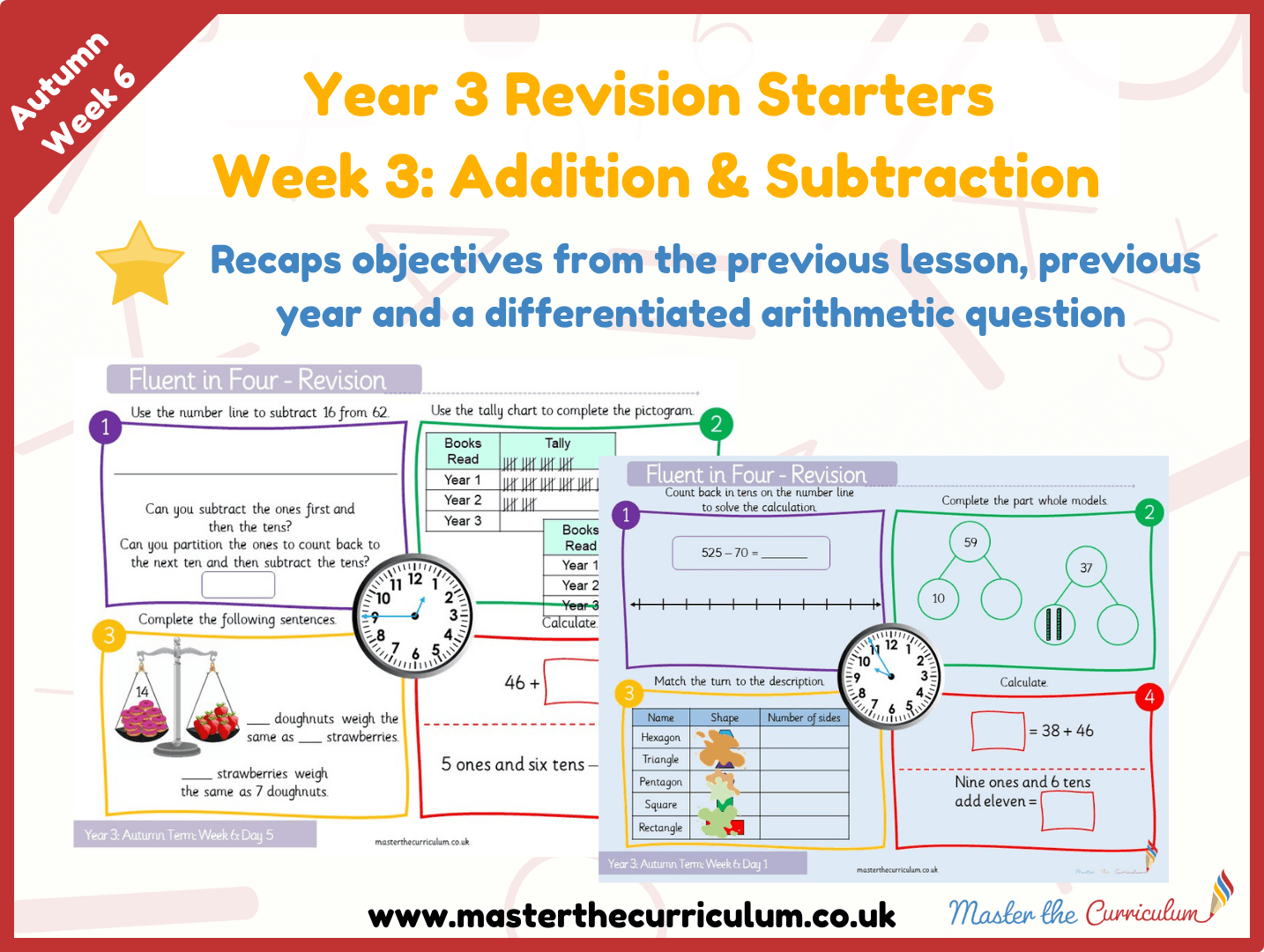Cover of Year 3 – Autumn – Week 3 Addition And Subtraction Revision Starters V2.0