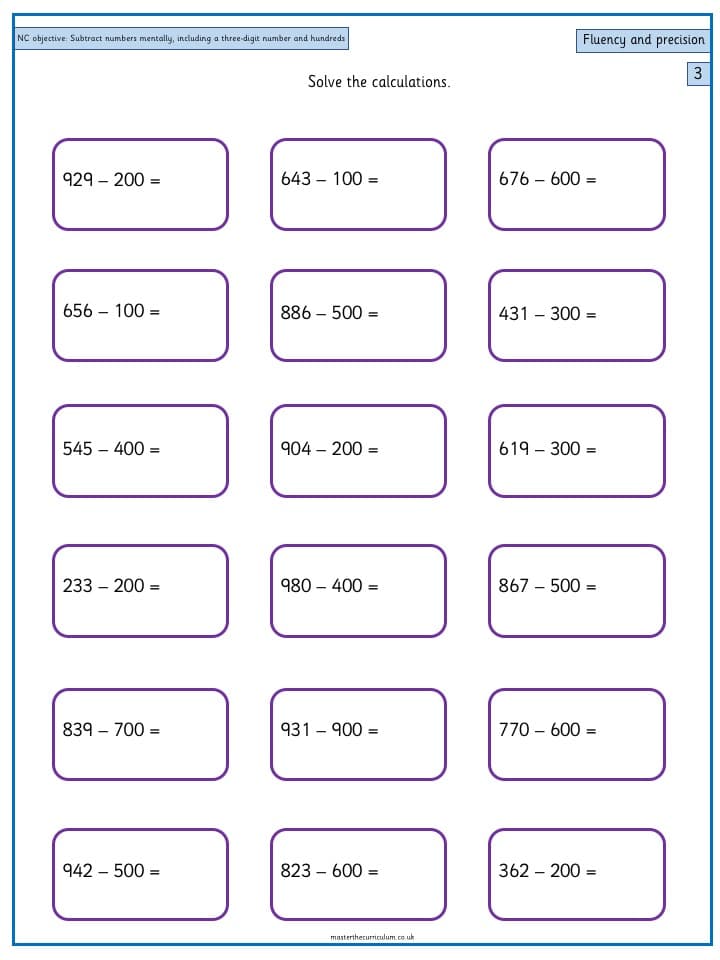 Cover of Add and subtract numbers mentally, including a three-digit number and hundreds – 2