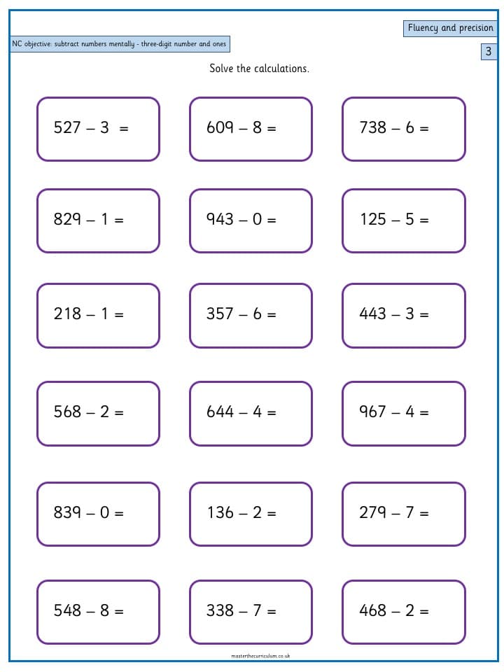 Cover of Add and subtract numbers mentally, including a three-digit number and ones -2