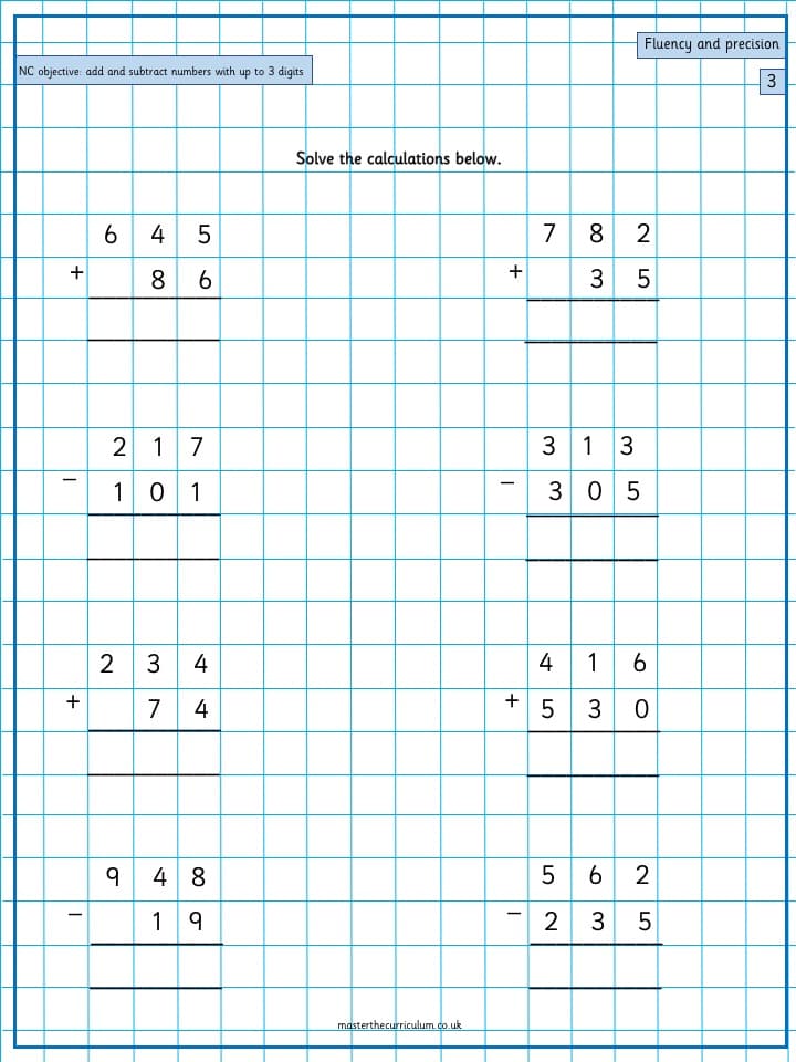 Cover of Add and subtract numbers up to 3-digits using a formal method