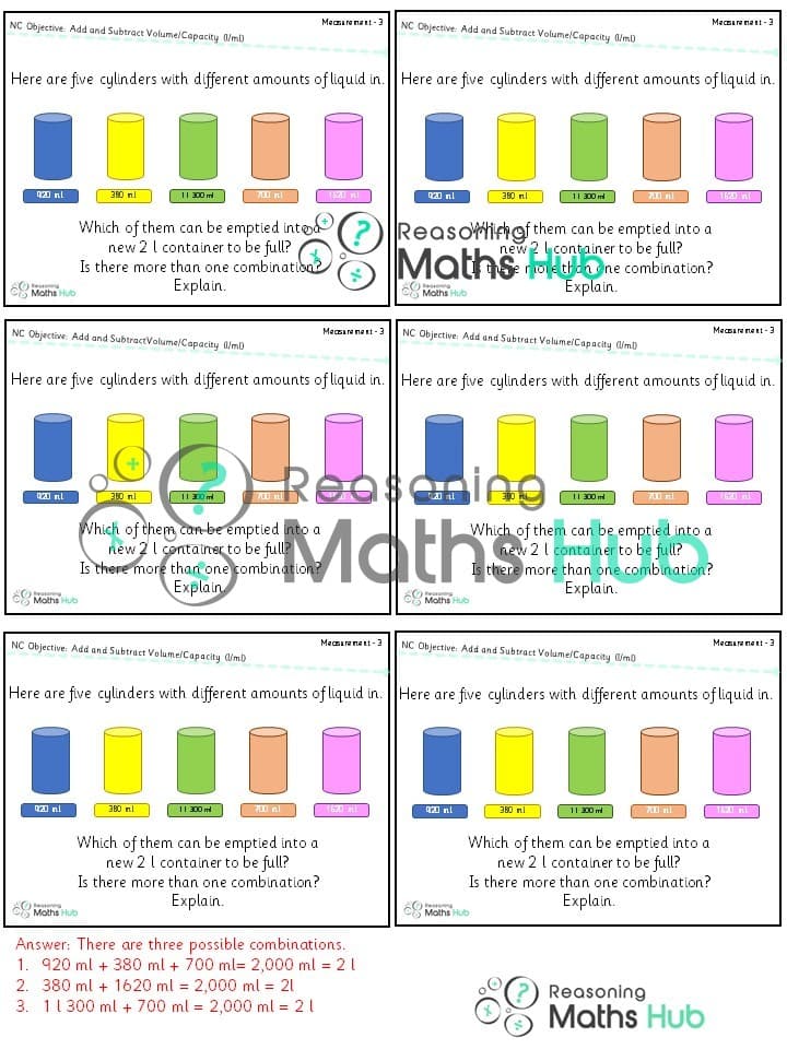 Cover of Add and subtract volume,capacity (l,ml)
