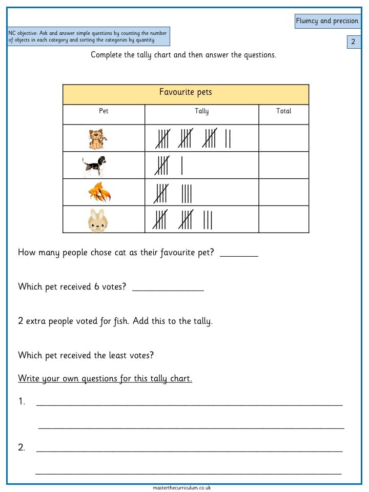 Cover of Ask and answer simple questions – tally charts