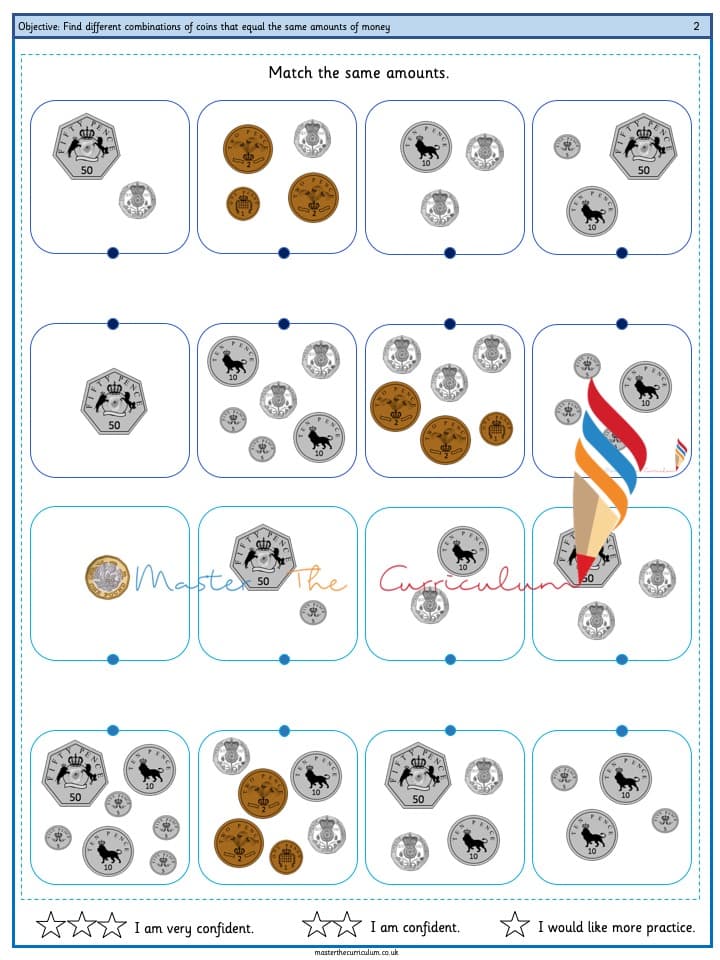 Cover of Find different combinations of coins that equal the same amounts of money