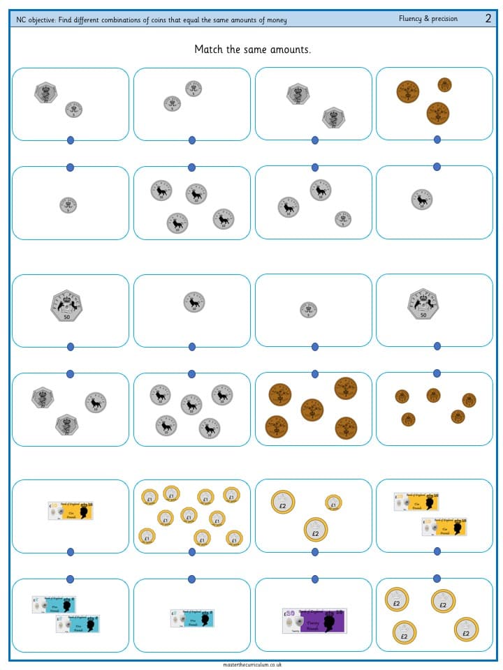 Cover of Find different combinations of coins that equal the same amounts of money