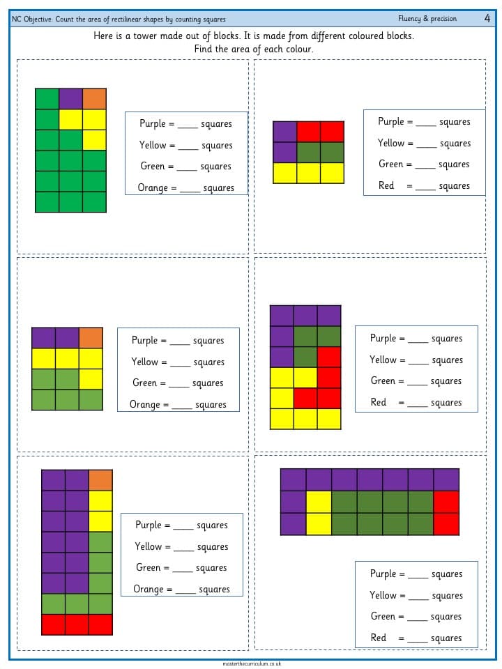 Cover of Find the area of rectilinear shapes by counting squares – 3