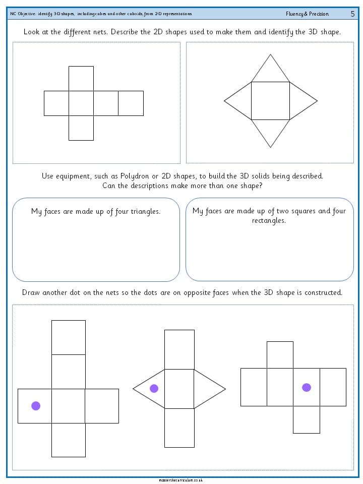 Cover of Identify 3-D shapes, including cubes and other cuboids, from 2-D representations