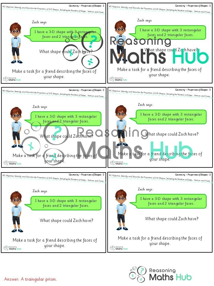 Cover of Identify and describe the properties of 3-D shapes, including the number of edges, vertices and faces