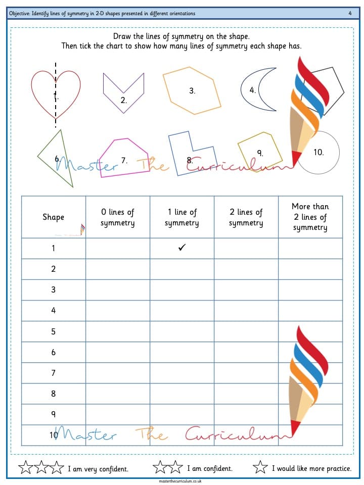 Cover of Identify lines of symmetry in 2-D shapes presented in different orientations