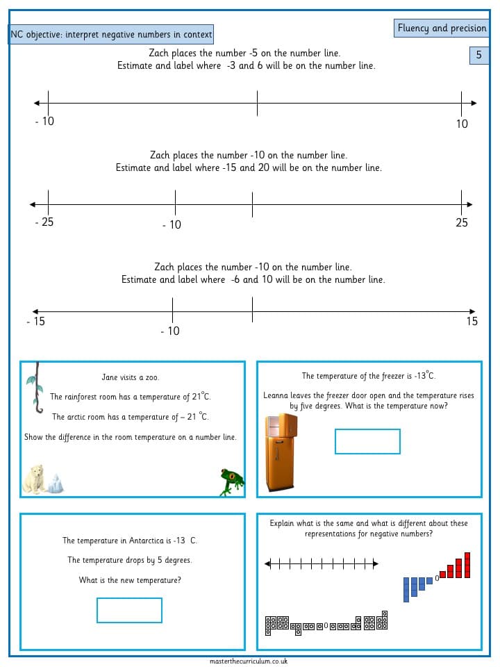 Cover of Interpret negative numbers in context – 3