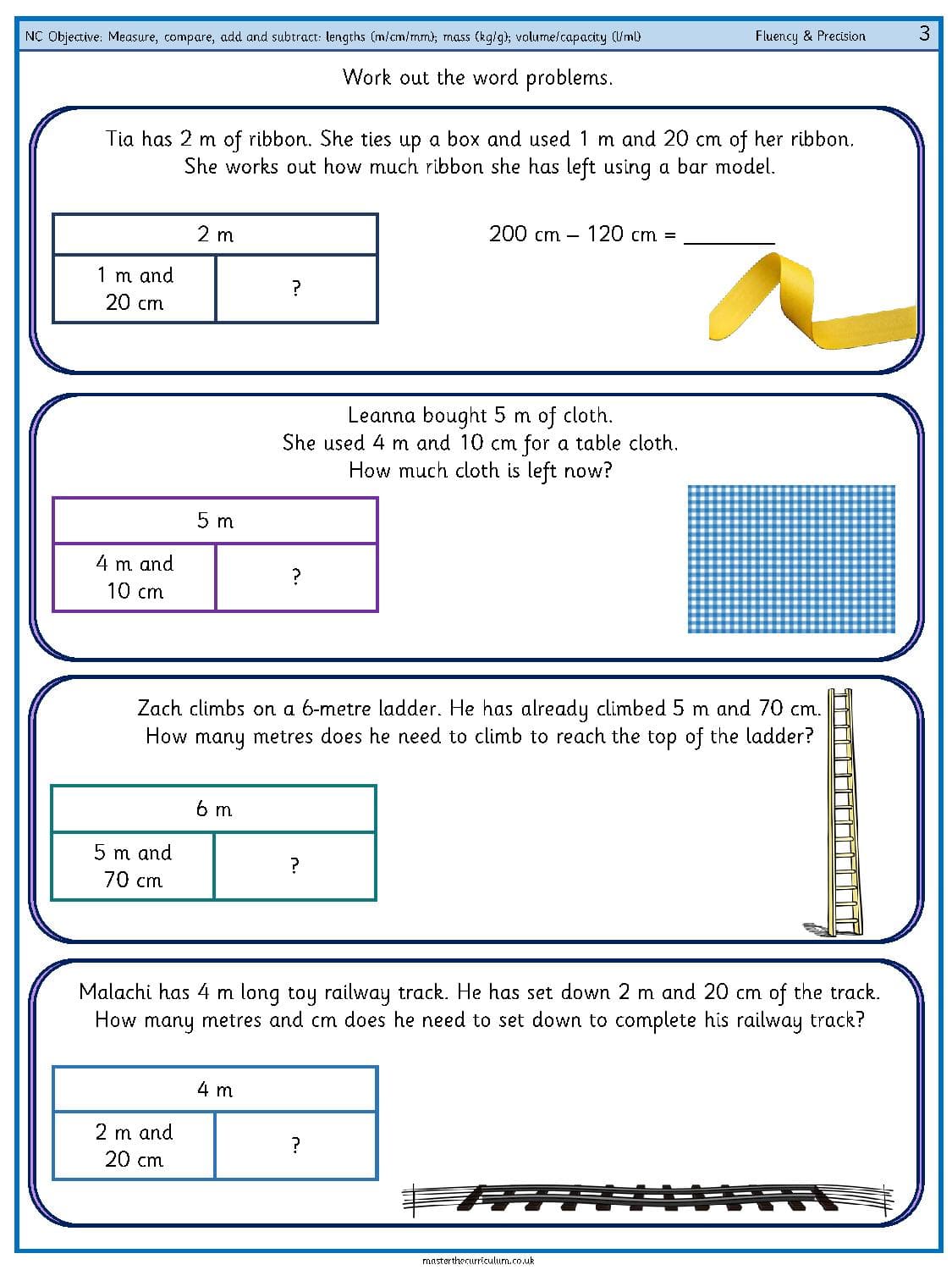 Cover of Measure, compare, add and subtract – lengths (m, cm, mm), mass (kg, g), volume – capacity (l – ml) – 1