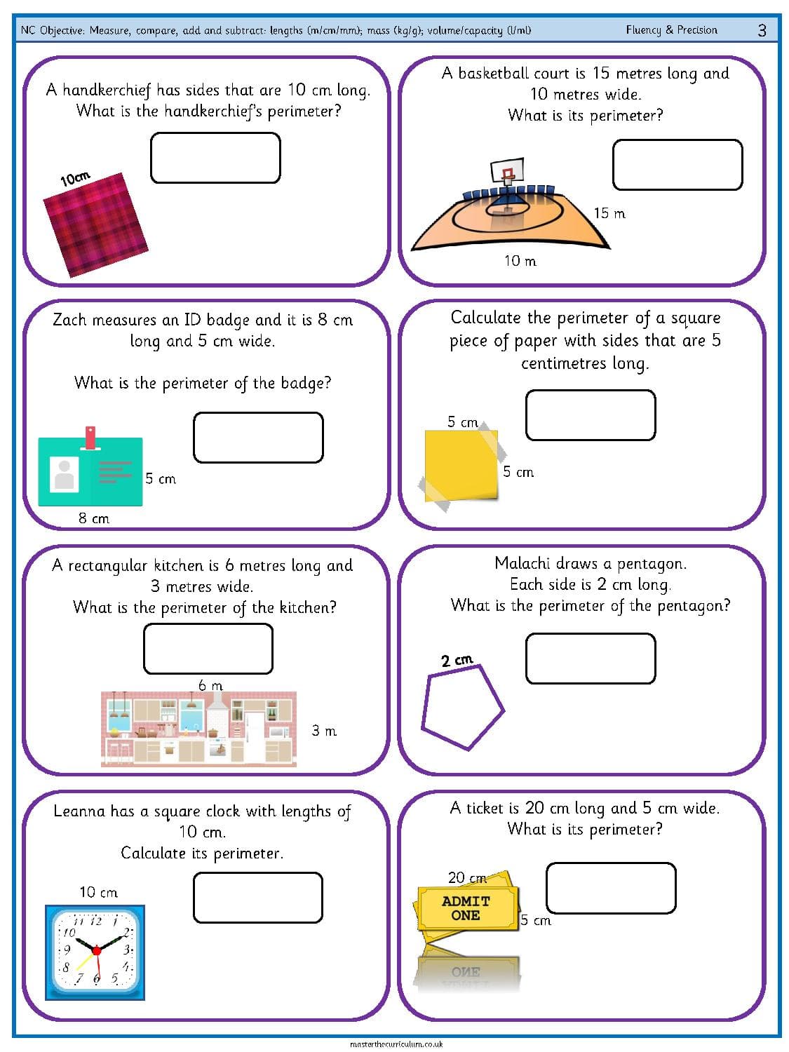 Cover of Measure, compare, add and subtract – lengths (m, cm, mm), mass (kg, g), volume – capacity (l – ml) – 3