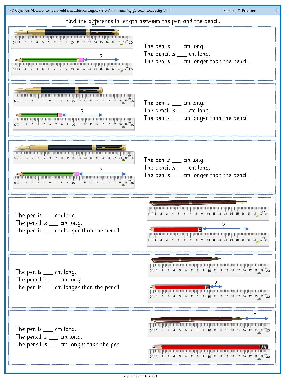 Cover of Measure, compare, add and subtract – lengths (m, cm, mm), mass (kg, g), volume – capacity (l – ml) – 7