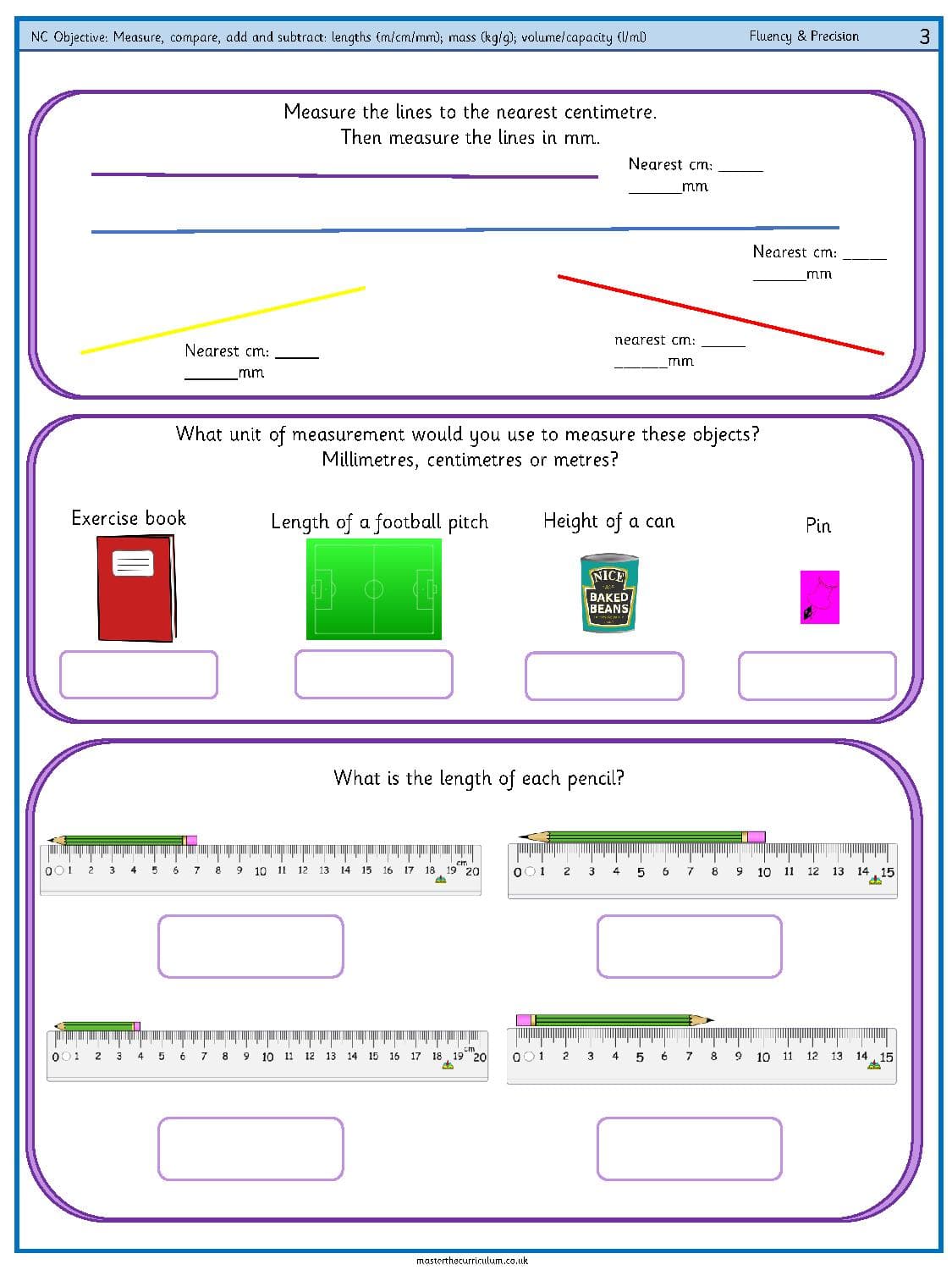 Cover of Measure, compare, add and subtract – lengths (m, cm, mm), mass (kg, g), volume – capacity (l – ml) – 9
