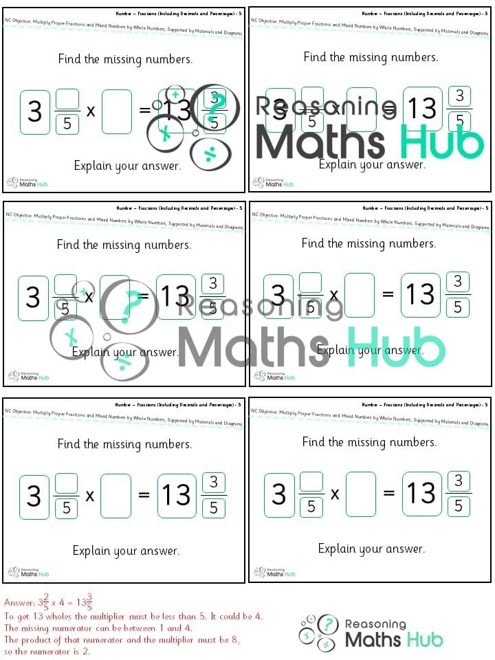 Cover of Multiply proper fractions and mixed numbers by whole numbers