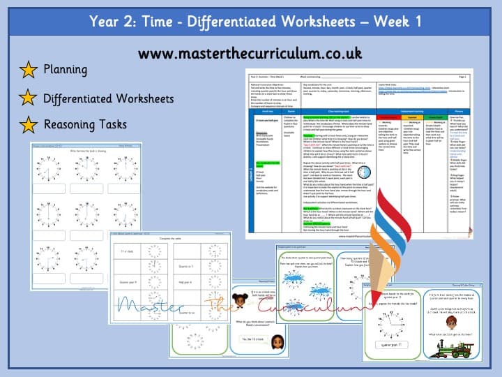 Cover of Year 2– Summer – Week 1 – Editable Time Differentiated Sheets