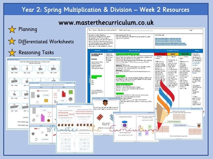 Cover of Year 2 – Spring – Week 2 – Editable Multiplication & Division Differentiated Sheets