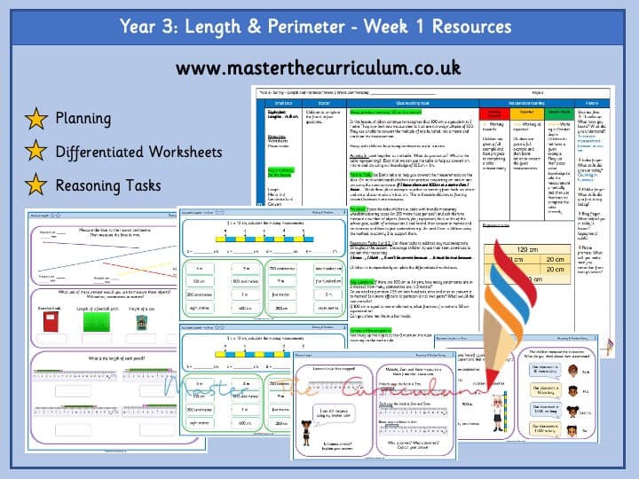 Cover of Year 3- Week 1- Editable Length & Height -Differentiated Worksheets