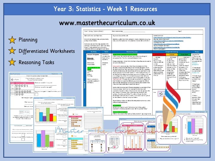 Cover of Year 3- Week 1- Editable Statistics – Differentiated Worksheets