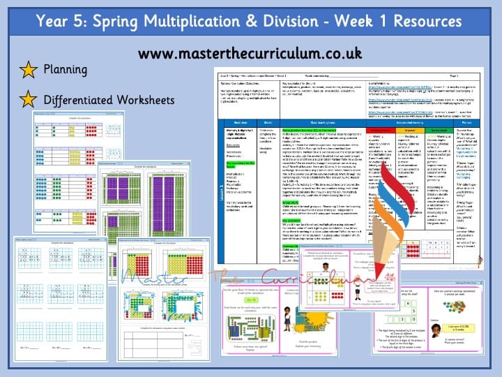 Cover of Year 5 – Spring – Week 1 – Editable Multiplication Differentiated Sheets