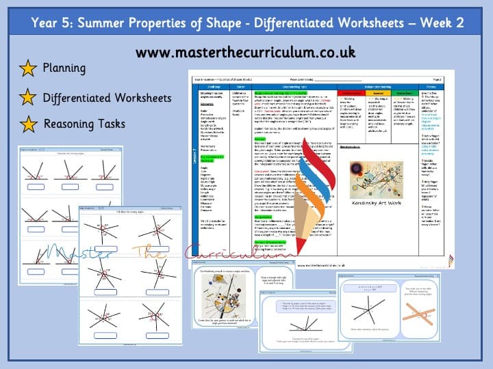 Cover of Year 5 – Summer – Week 2 – Editable Properties Of Shape- Differentiated Sheets