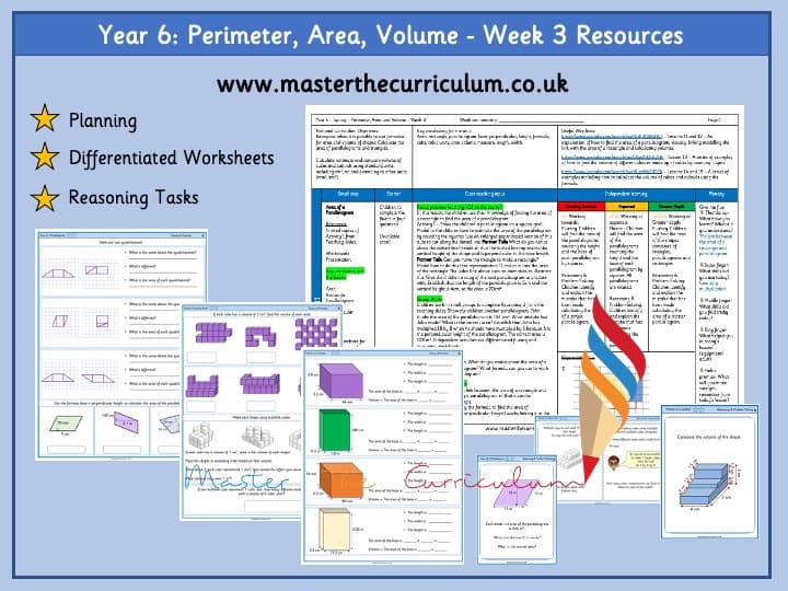 Cover of Year 6 – Spring – Week 2 – Editable Measurement: Perimeter, Area And Volume Differentiated Sheets