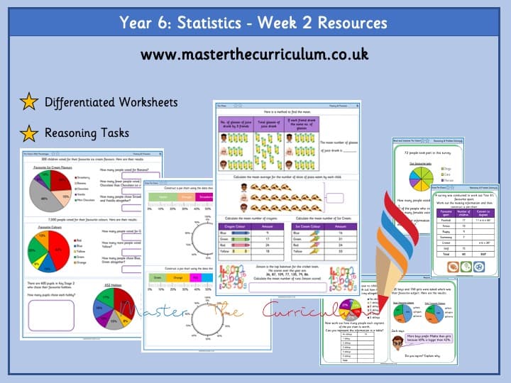 Cover of Year 6 Statistics – Week 2 Resources