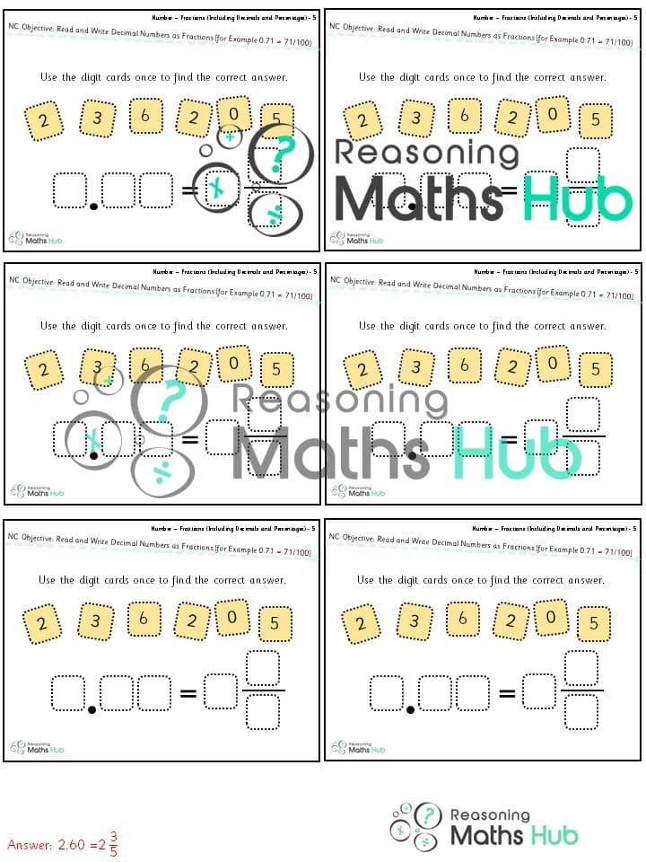 Cover of Read and write decimal numbers as fractions
