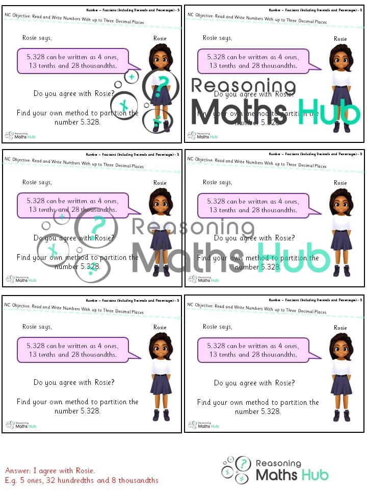 Cover of Read and write numbers with up to three decimal places