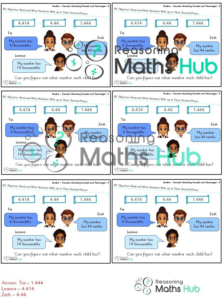 Cover of Read and write numbers with up to three decimal places