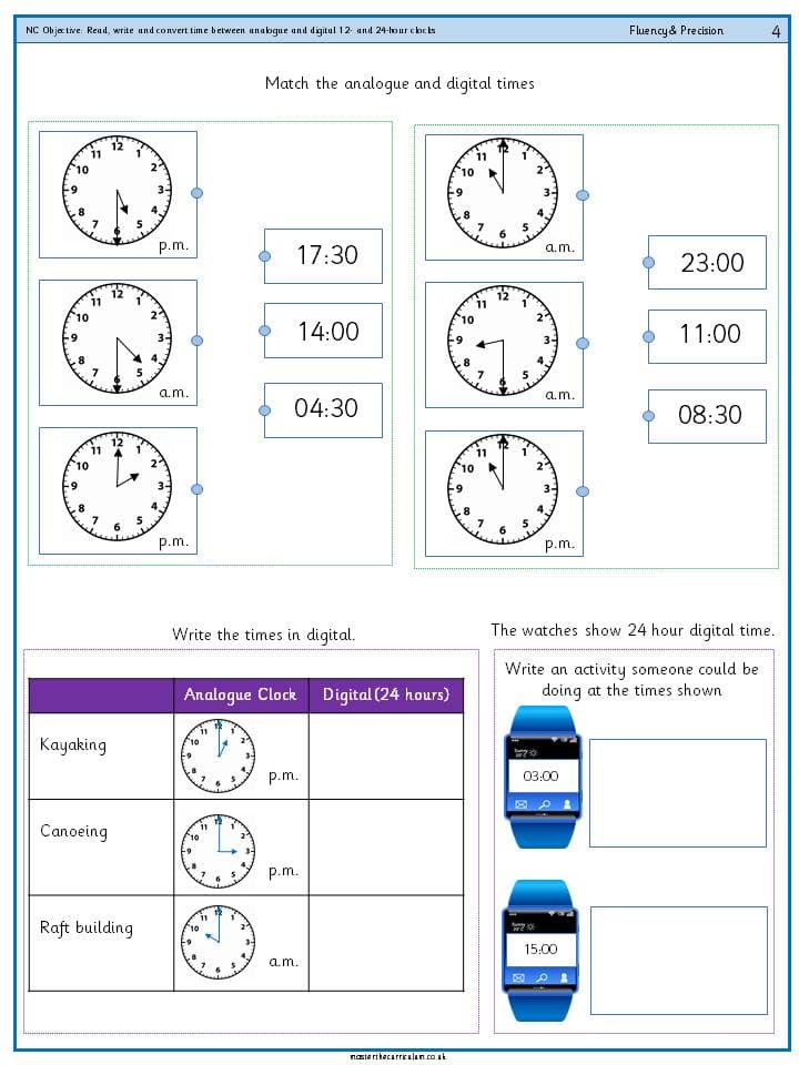 Cover of Read, write and convert time between analogue and digital 12- and 24-hour clocks – 2