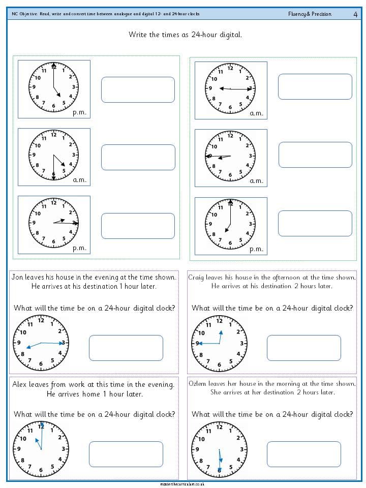 Cover of Read, write and convert time between analogue and digital 12- and 24-hour clocks – 3