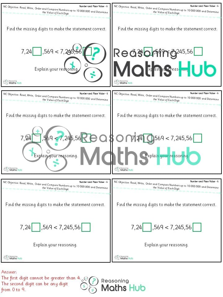Cover of Read, write, order and compare numbers up to 10 000 000 and determine the value of each digit