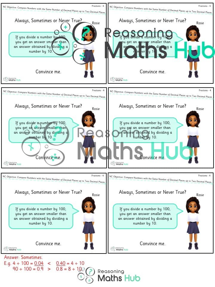Cover of Compare numbers with the same number of decimal places