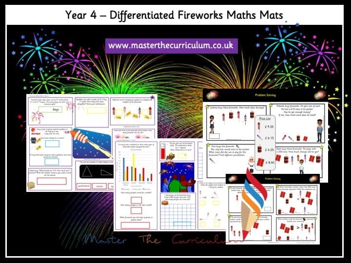 Cover of Year 4– Fireworks Maths Mats