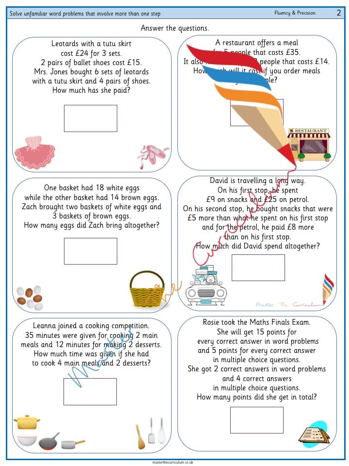 Cover of Solve unfamiliar word problems that involve more than one step