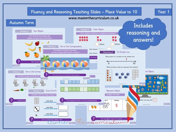 Cover of Year 1 – Editable Place Value Within 10 Teaching Slides